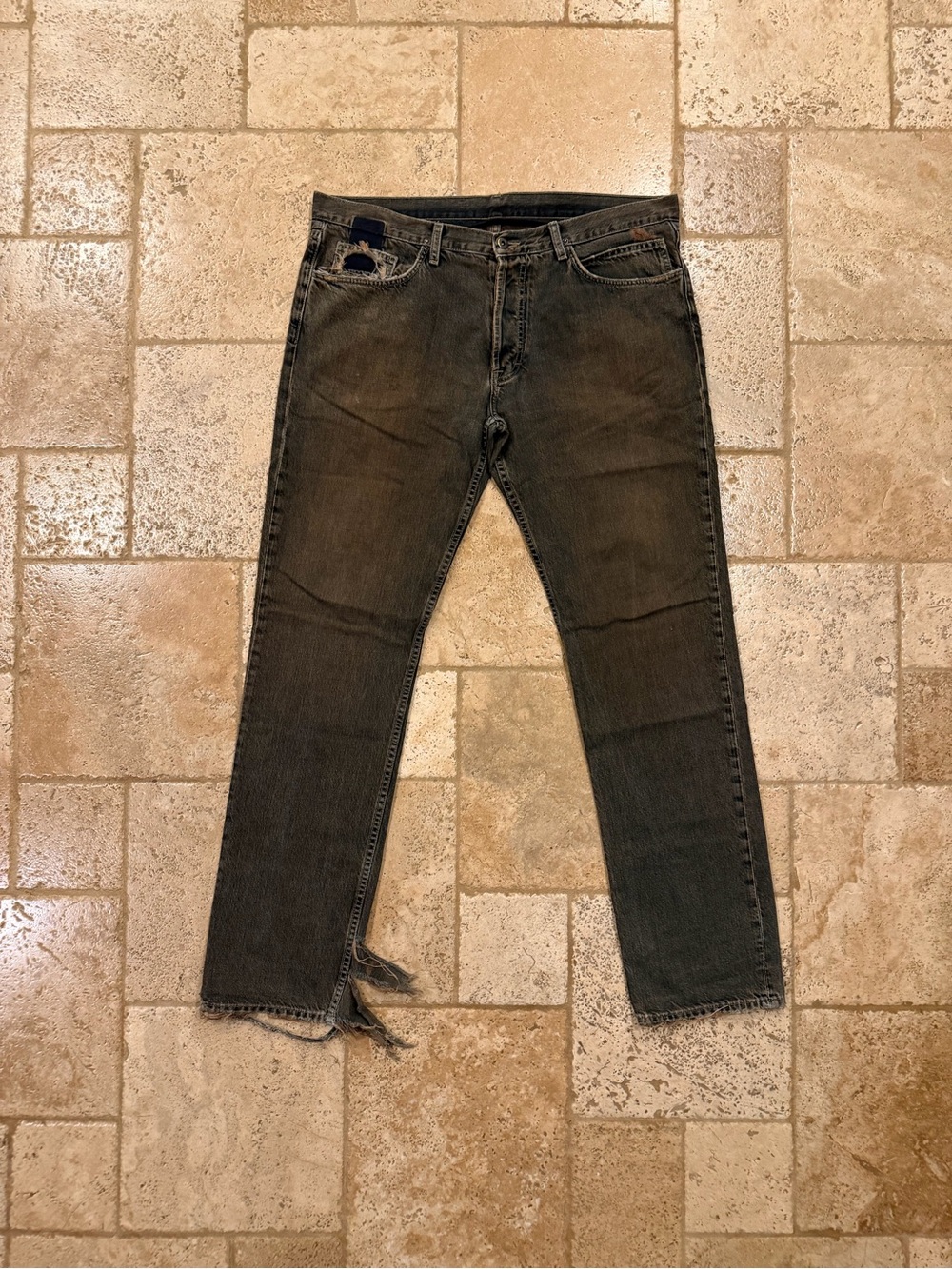 Rick Owens Slab Burnt Dust Brown 2005 Denim Jeans